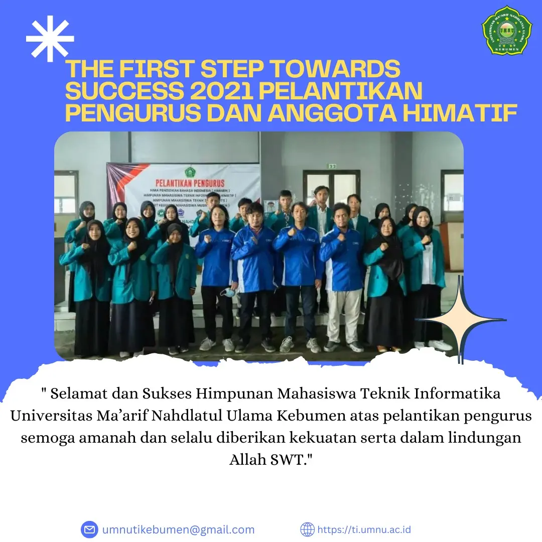 Perkuat Organisasi Mahasiswa, Himpunan Teknik Informatika UMNU Kebumen Gelar Pelantikan Pengurus dan Anggota