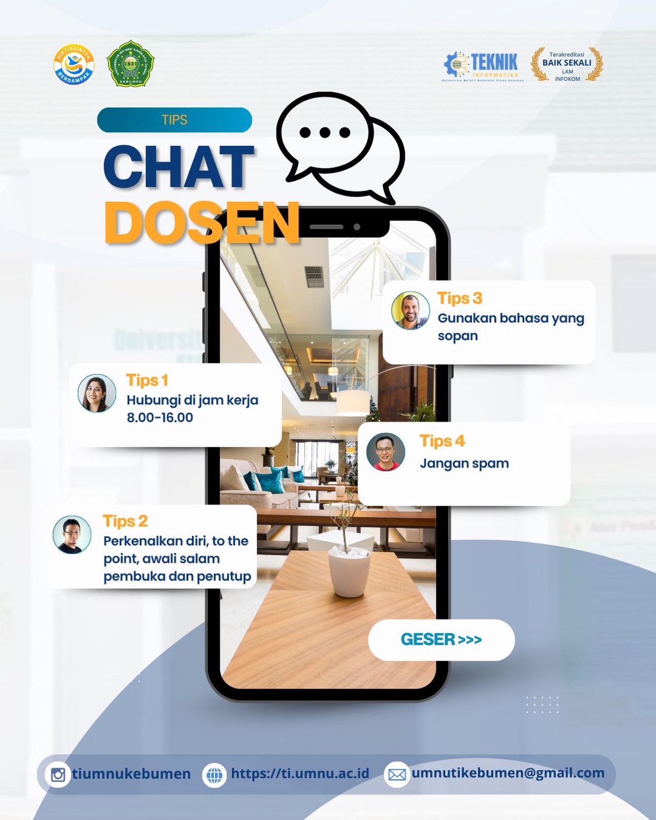 Terapkan Rumus 5P Chat Dosen, Mahasiswa UMNU Kebumen Diingatkan Pentingnya Etika Komunikasi Akademik